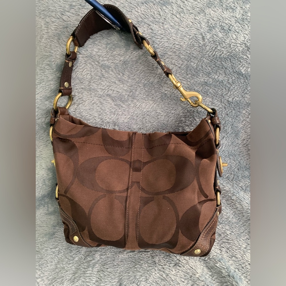 🚫SOLD❌. 
Coach Carly canvas and leather